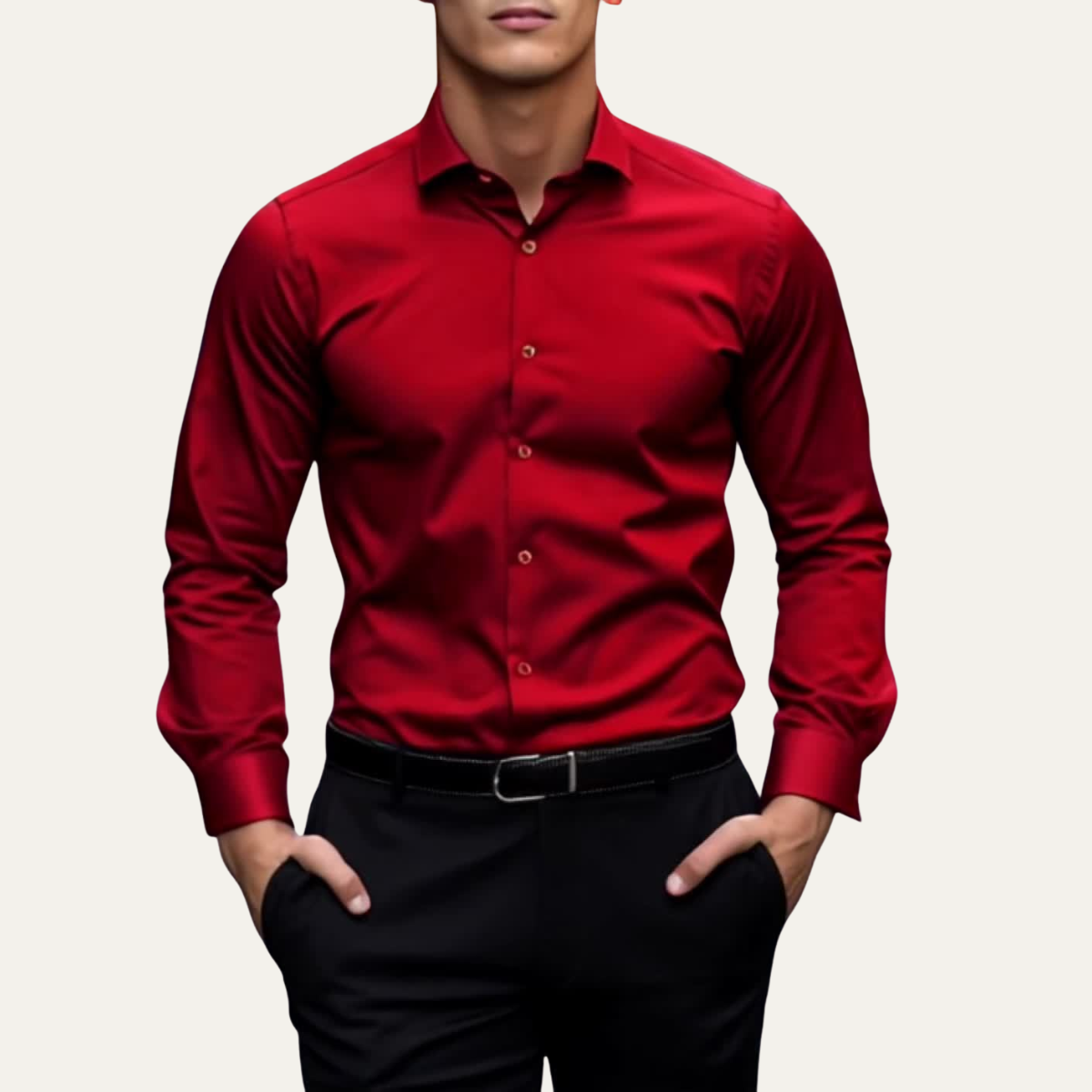 The Pordenone Men’s Slim Fit Stretch Button Down Dress Shirt