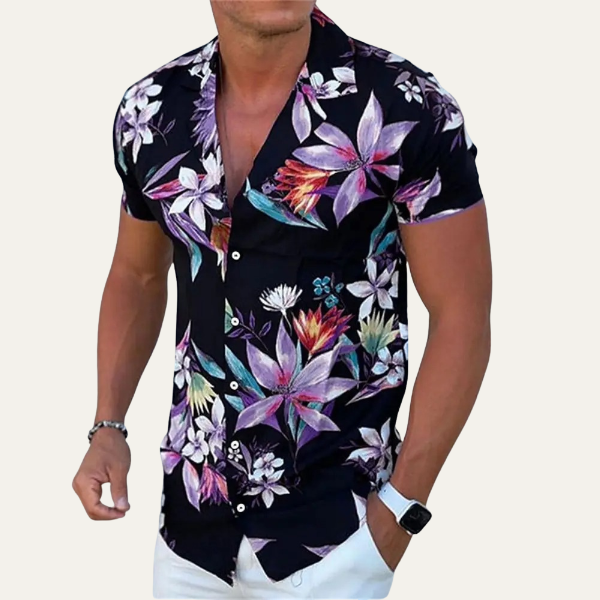 The Silverhill Ridge Men’s Summer Tropical Coconut Print Hawaiian Beach Shirt