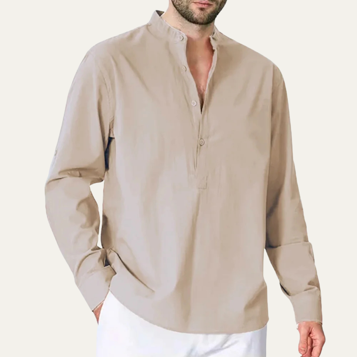 The Windgate Men’s Cotton Linen Double Pocket Casual Shirt