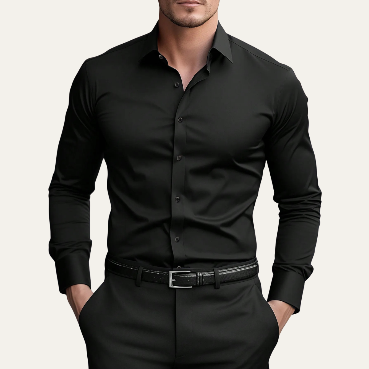 The Pordenone Men’s Slim Fit Stretch Button Down Dress Shirt