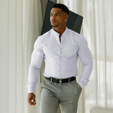 The Willowgate Men’s Slim Fit Stand Collar Shirt
