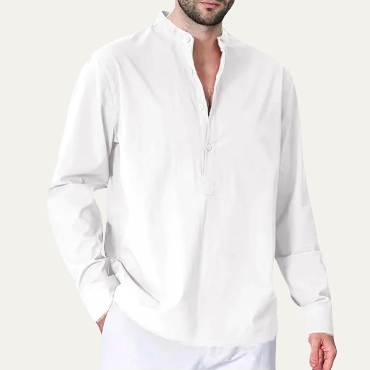 The Windgate Men’s Cotton Linen Double Pocket Casual Shirt