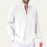 The Windgate Men’s Cotton Linen Double Pocket Casual Shirt