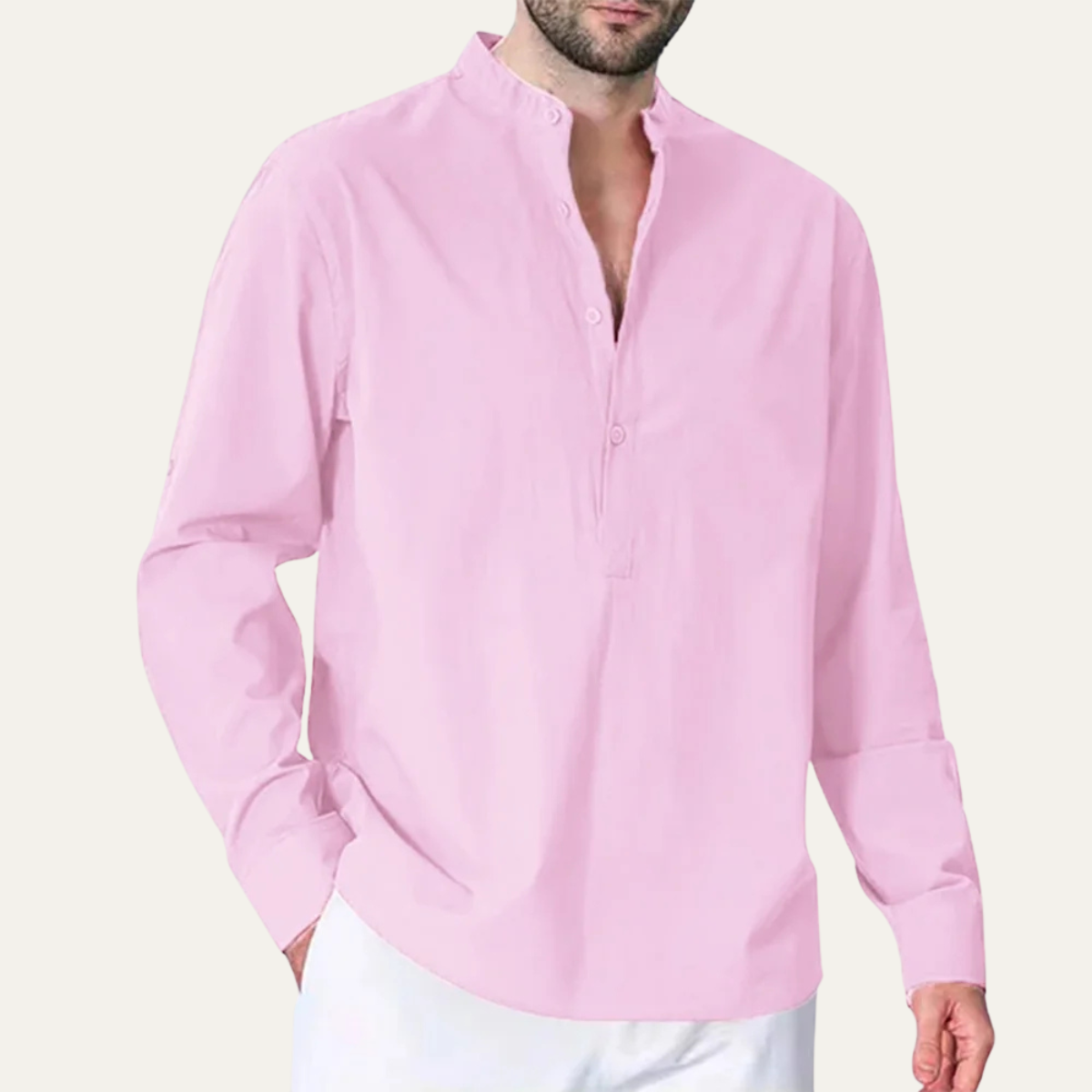 The Windgate Men’s Cotton Linen Double Pocket Casual Shirt