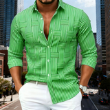 The Dunhill Men’s Lightweight Striped Wrinkle Resistant Shirt