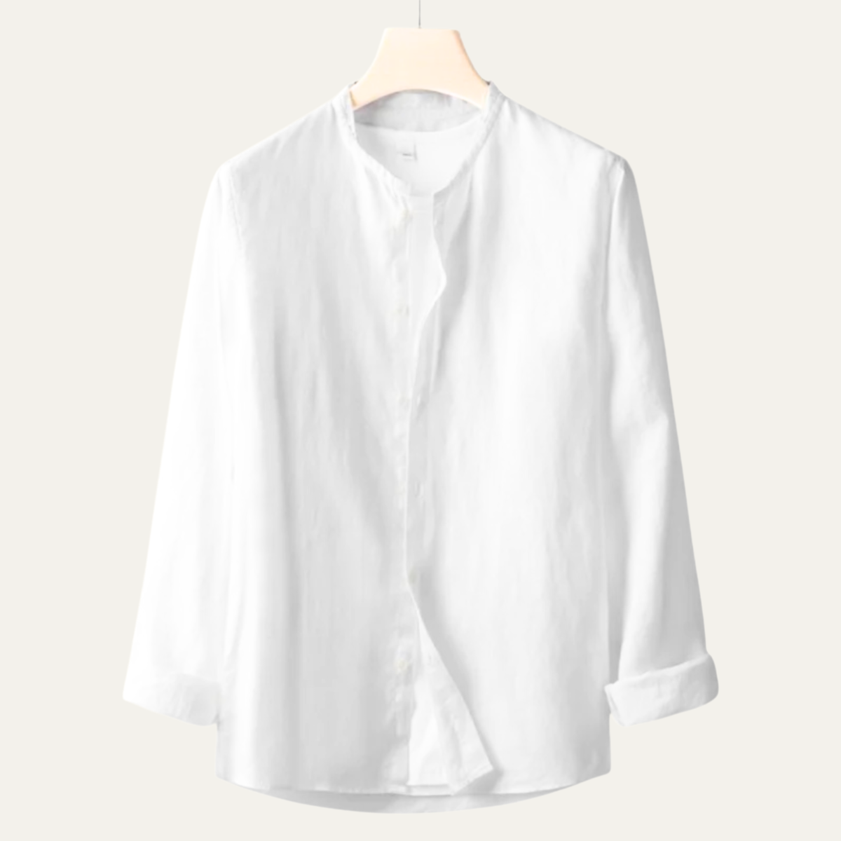 The Brookfield Lane Men’s Vintage Thin Round Neck Linen Shirt