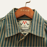 The Willowfall Men’s Nostalgic Casual Vertical Stripe Denim Shirt
