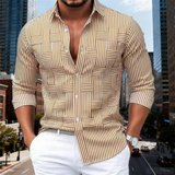 The Dunhill Men’s Lightweight Striped Wrinkle Resistant Shirt