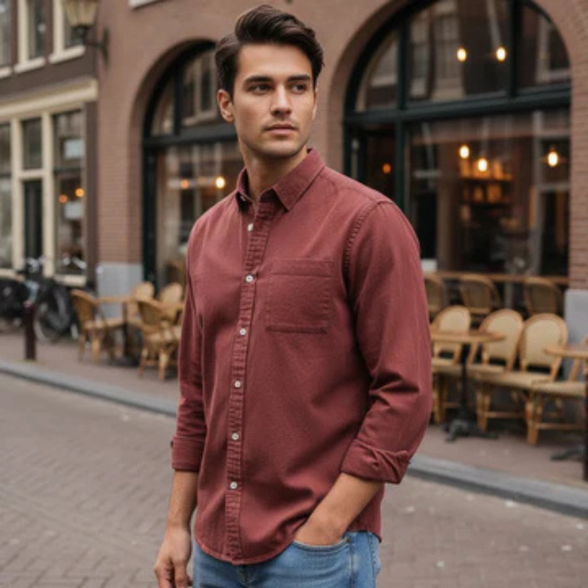 The Melrose Men’s Classic Oxford Style Button-Up Dress Shirt