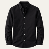 The Redfield Men’s Italian Collar Button Up Shirt — Black