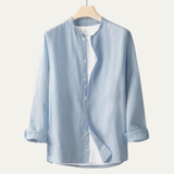 The Brookfield Lane Men’s Vintage Thin Round Neck Linen Shirt