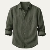 The Pinecrest Fall Men’s Casual Lightweight Linen Blend Button Down Shirt