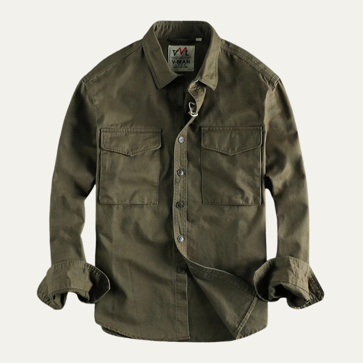 The Bellwood Men’s Vintage Canvas Cargo Shirt Jacket