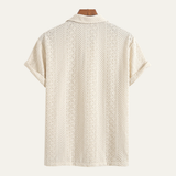 The Havencrest Men’s Jacquard Textured Casual Knitted Polo Shirt
