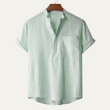 The Regent Men’s Summer Cotton Linen Henley Shirt