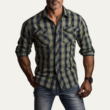 The Hawthorne Creek Men’s Vintage Plaid Denim Shirt Jacket
