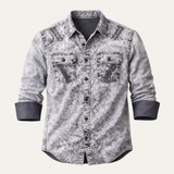 The Windcrest Men’s Casual Button-Up Vintage Denim Shirt
