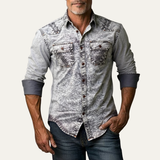 The Windcrest Men’s Casual Button-Up Vintage Denim Shirt