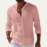 The Willowcrest Park Men's Lightweight Linen Summer Casual Button-Up Shirt