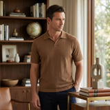 The Brookhurst Men’s Textured Knit Polo Shirt