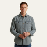 The Ridgepark Men’s Casual Vintage Striped Denim Shirt Jacket