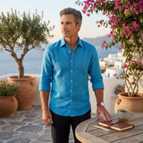The Silverwood Hill Men's Lightweight Linen Summer Casual Button-Up Shirt
