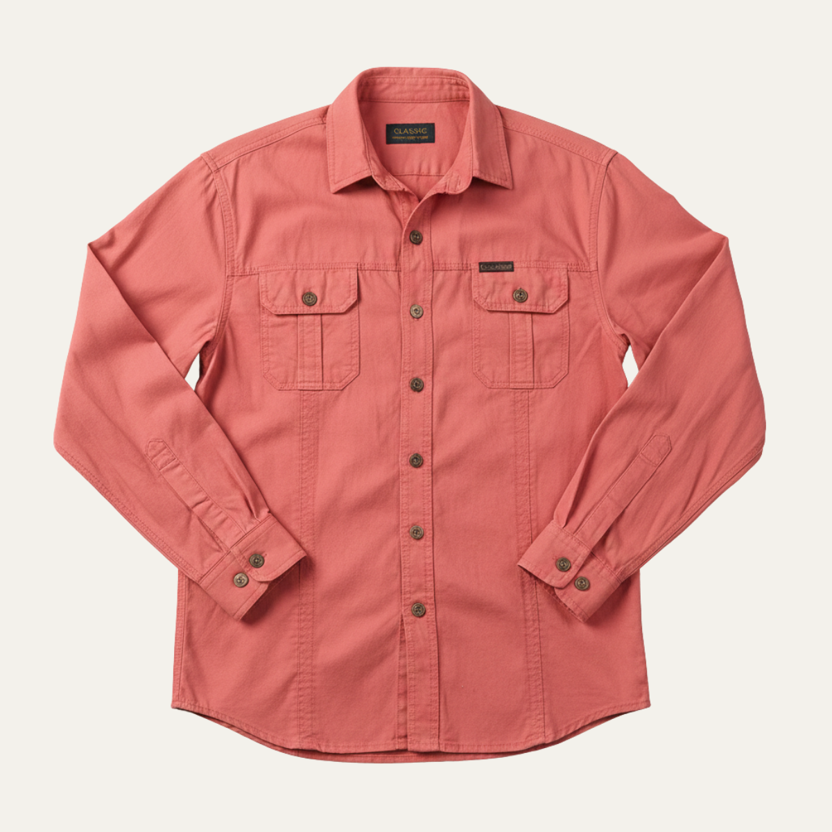 The Ashton Ridge Men’s Solid Colour Multi Pocket Cotton Cargo Shirt