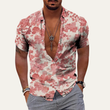The Ironwood Hill Men’s Soft Tropical Coconut Print Hawaiian Beach Shirt