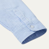 The Maplecrest Park Men’s Lightweight Blue Striped Linen Button-Up Shirt
