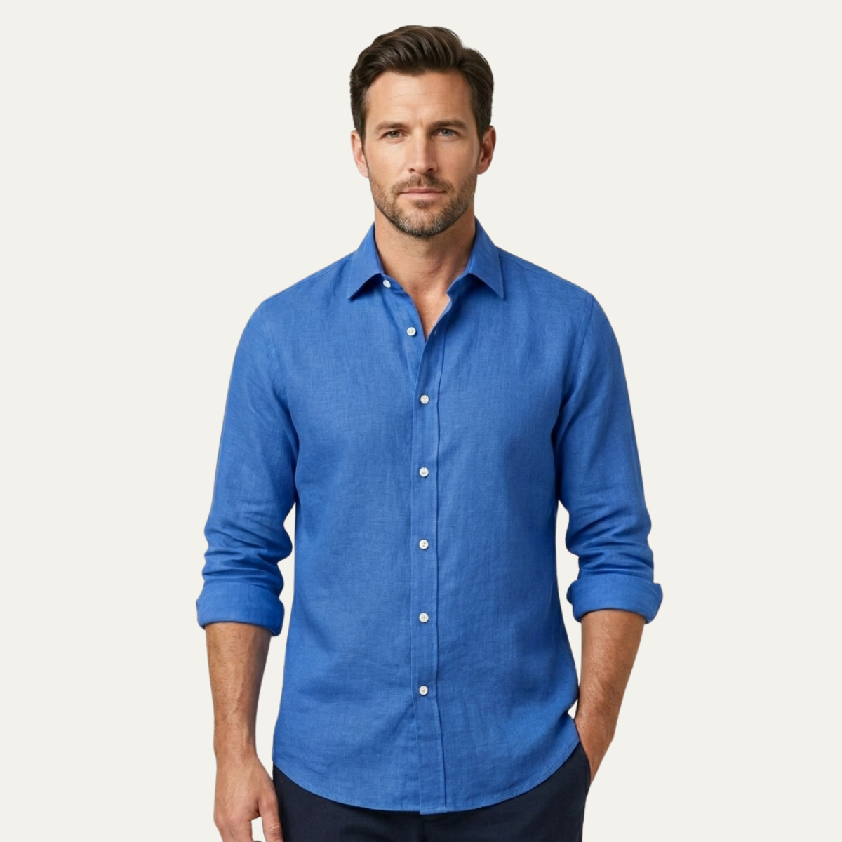 The Willowfield Ridge Men’s Linen Casual Button-Up Shirt