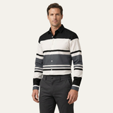 The Glenpark Men’s Modern Colour Block Striped Trendy Shirt