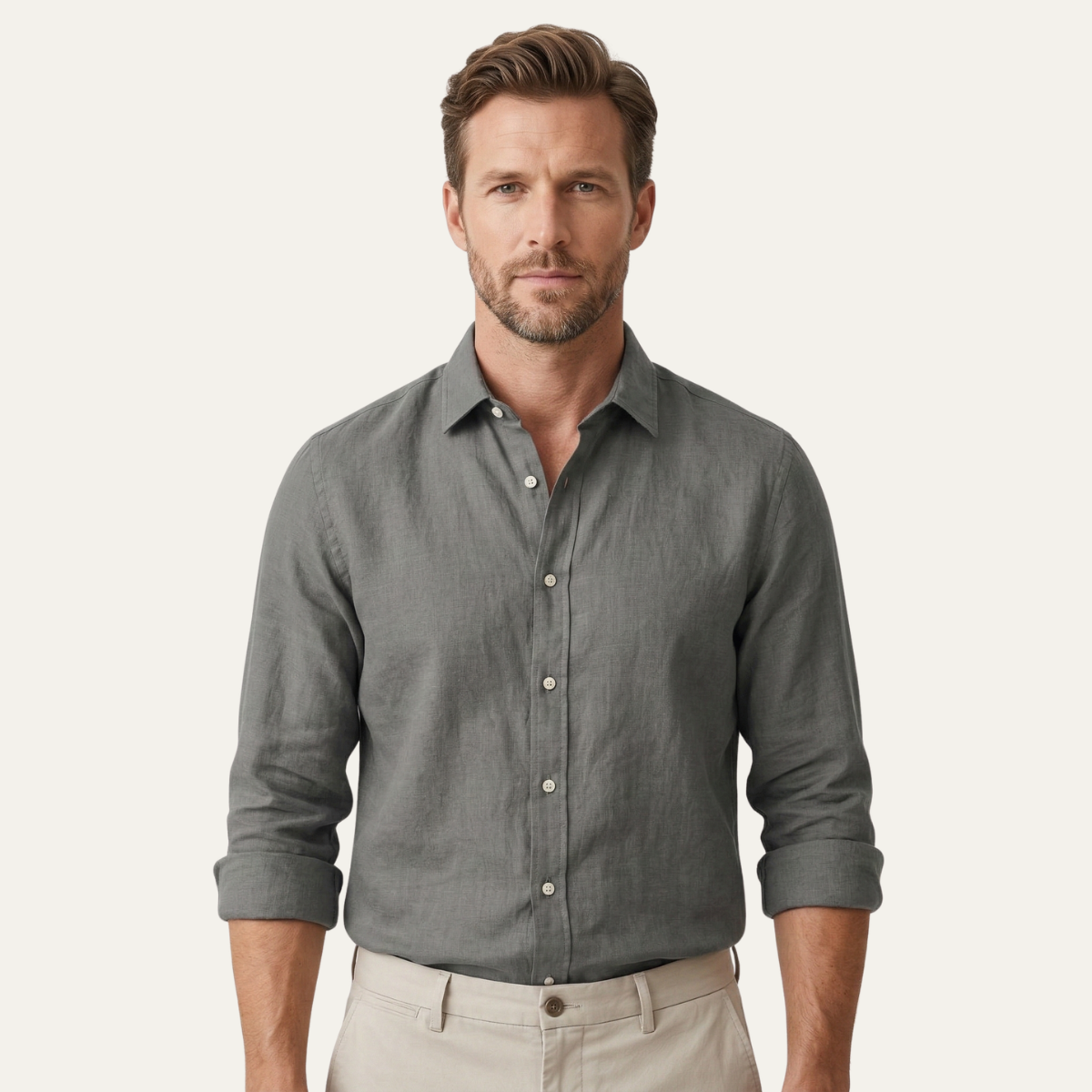 The Brookfall Ridge Men’s Trendy Summer Beach Linen Shirt