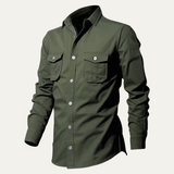 The Brookwater Men’s Retro Solid Button-Up Shirt