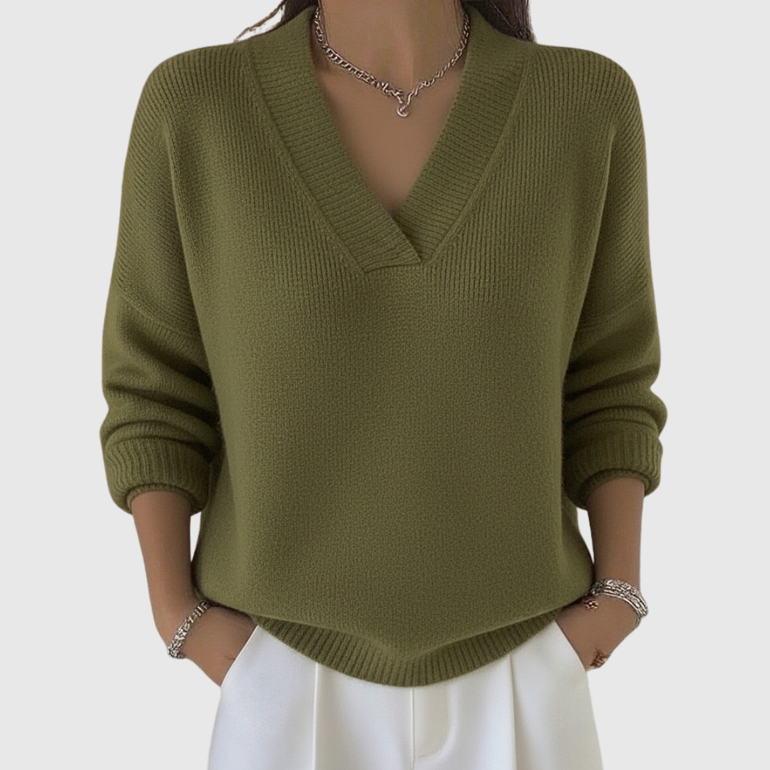 Faye | Relaxed Fit Soft V-Neck Sweater