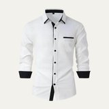The Vercelli Men’s Casual Contrast Trim Button Up Shirt
