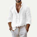The Silverlake Men’s Cotton Linen Button-Up Beach Shirt