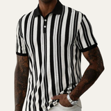 The Hillbrook Men’s Striped Knit Polo Shirt