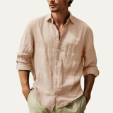 The Alderton Men’s Linen Lightweight Turn Down Collar Casual Shirt