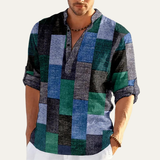 The Cormont Men’s Multicolour Patchwork Casual Polo Shirt