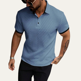 The Brookside Park Men’s Classic Textured Polo Shirt with Contrast Collar