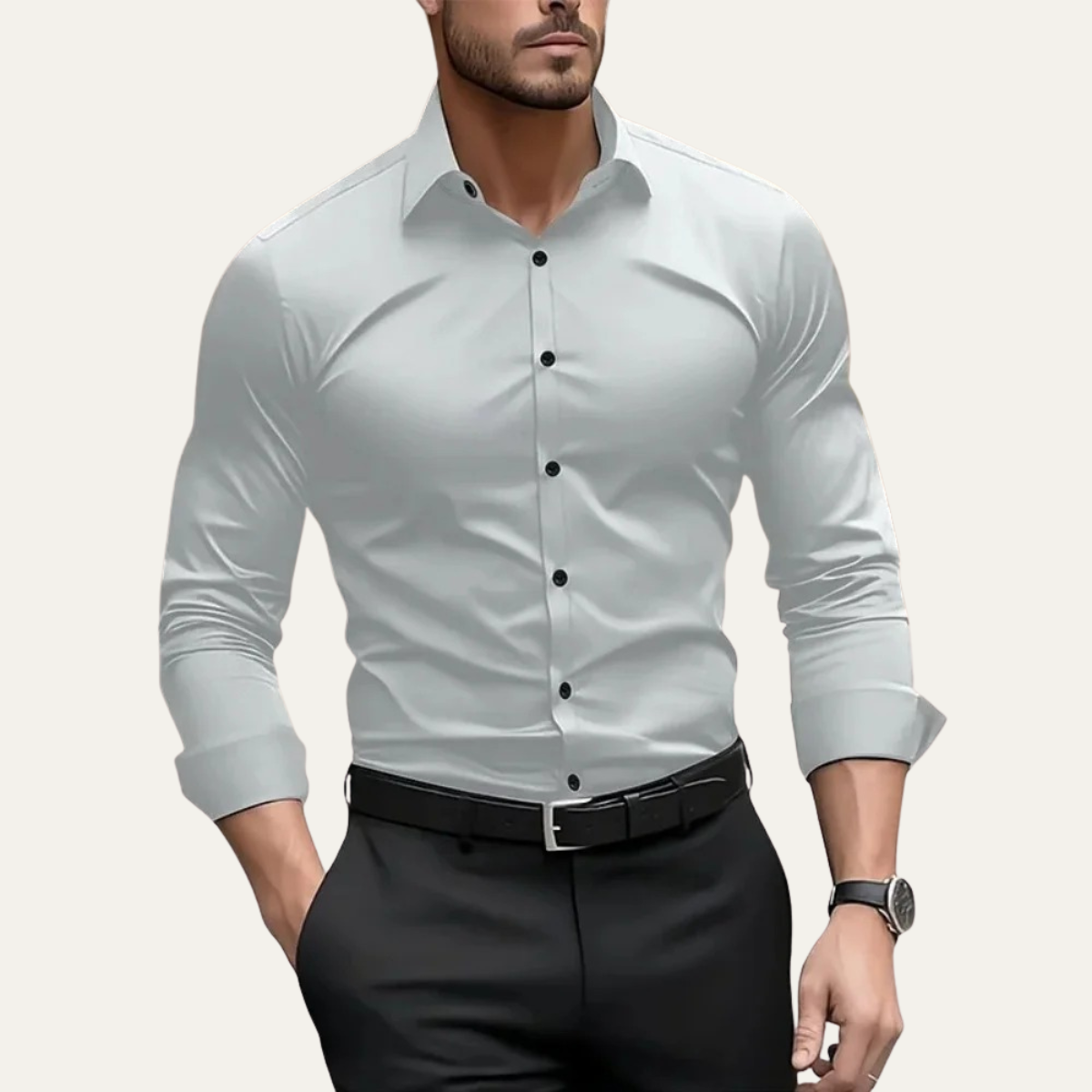 The Pantelleria Men's Elegant Solid Colour Business Shirt