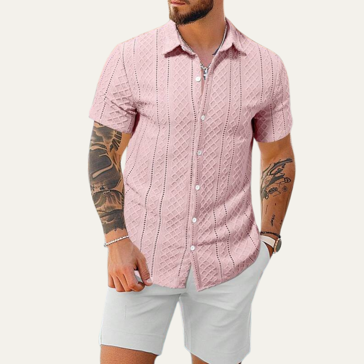 The Foxbrook Men’s Soft Textured Button-Up Shirt