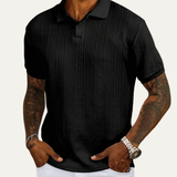 The Ridgebrook Men’s Textured Button Up Casual Polo Shirt