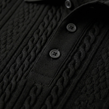 The Stonebrook Ridge Men’s Casual Textured Polo Shirt – Black