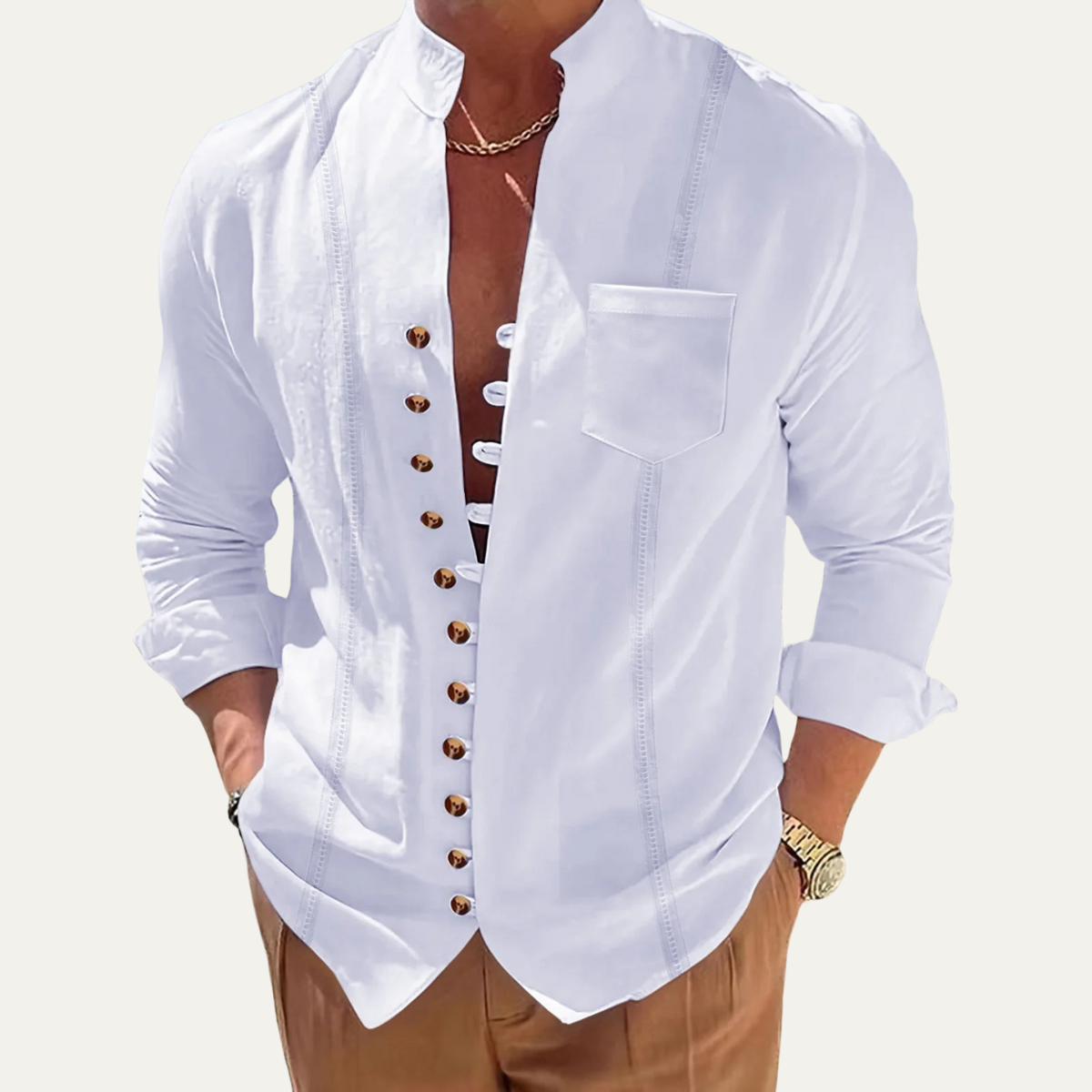 The Riverview Men’s Retro Multi Button Casual Summer Shirt