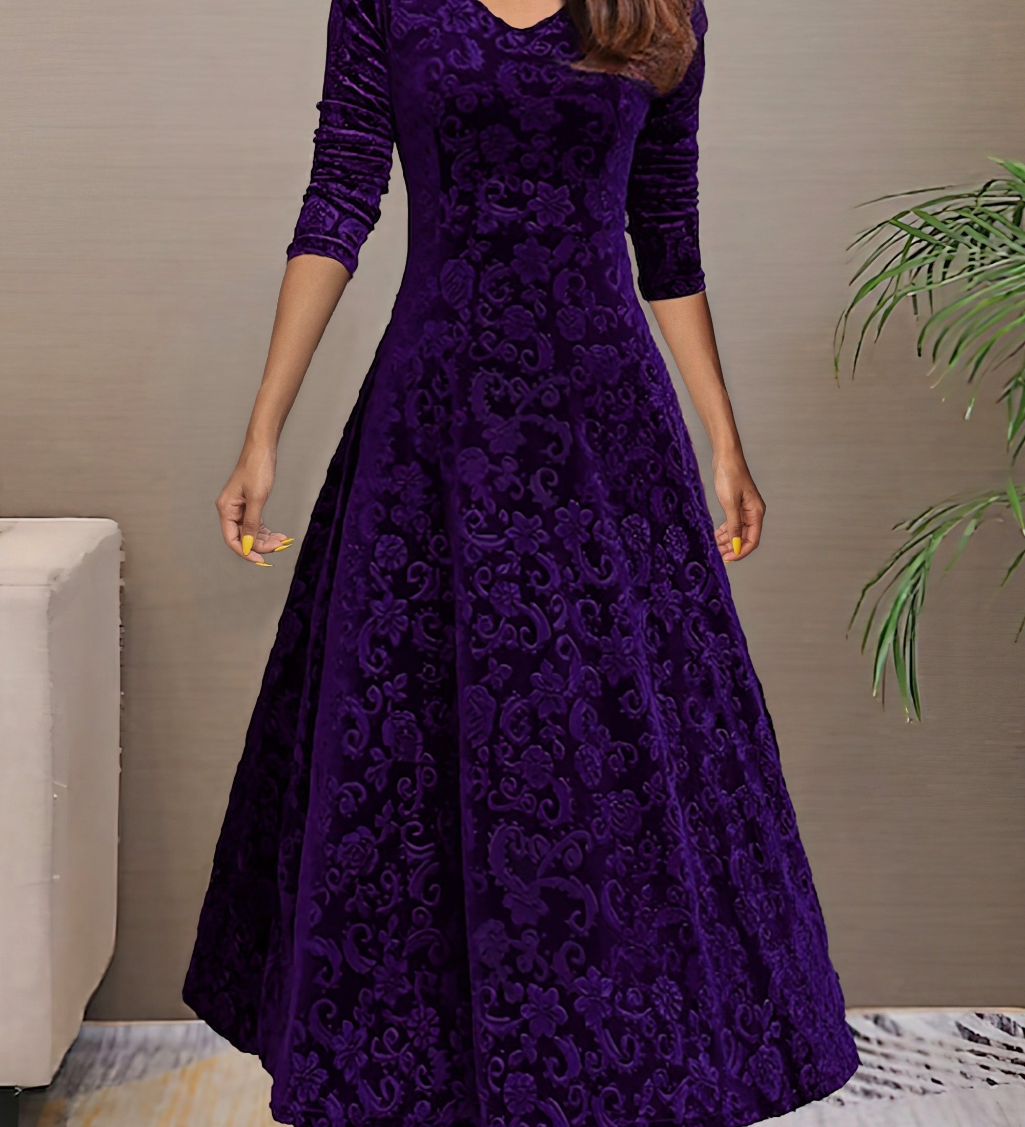 Sandrine | Velvet Elegance Dress for the Festive Season