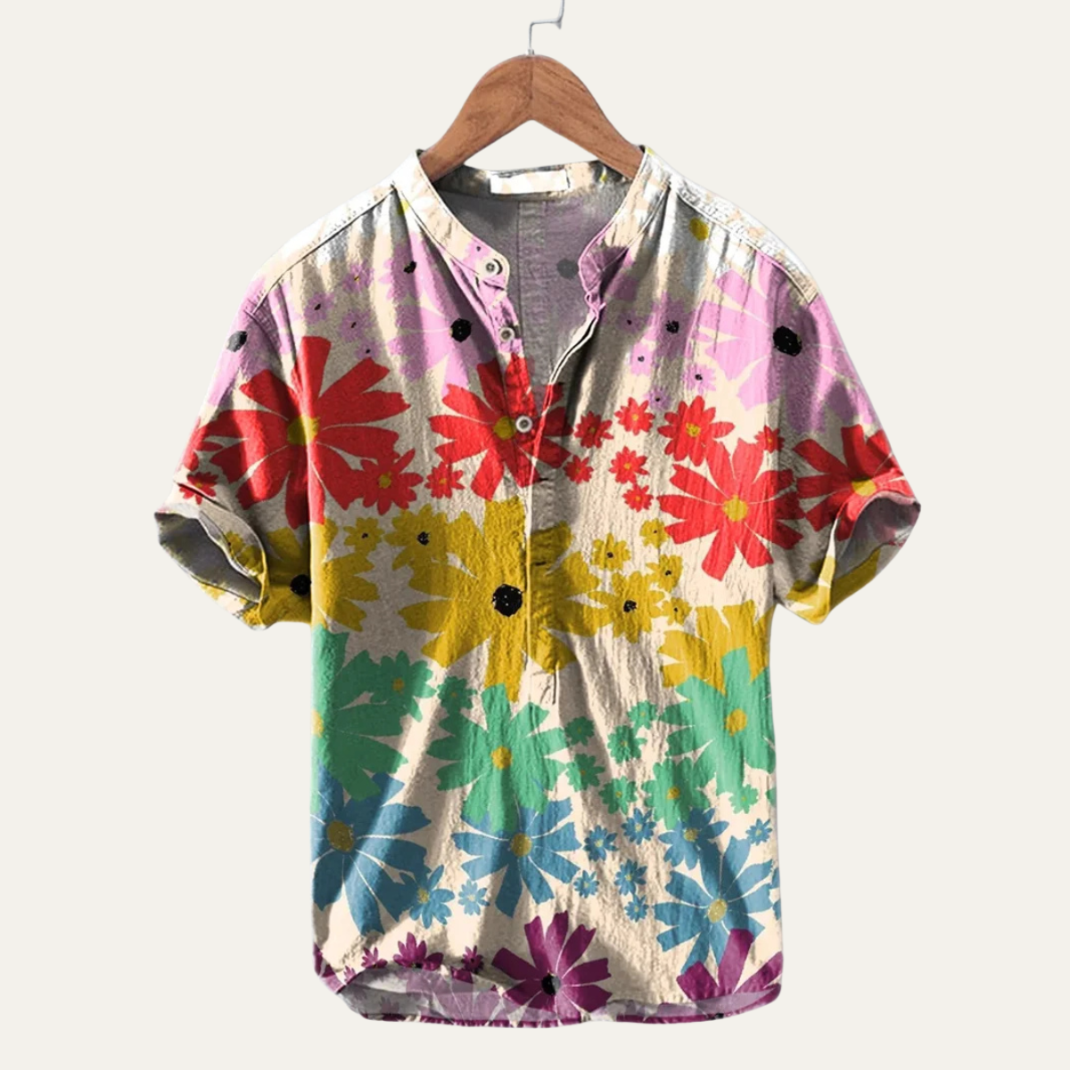 The Willowcrest Men’s Hawaiian Tropical Button-Up Summer Shirt