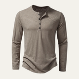 The Berkshire Men’s Casual Button Neck Henley Cotton T-Shirt