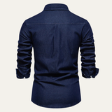 The Crestfall Ridge Men’s Slim Fit Denim Shirt with Double Pockets