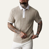 The Glenfall Ridge Men’s Ribbed Knit Casual Polo Shirt
